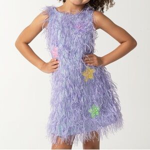 Iridescent Lilac Sea Star Feather Dress